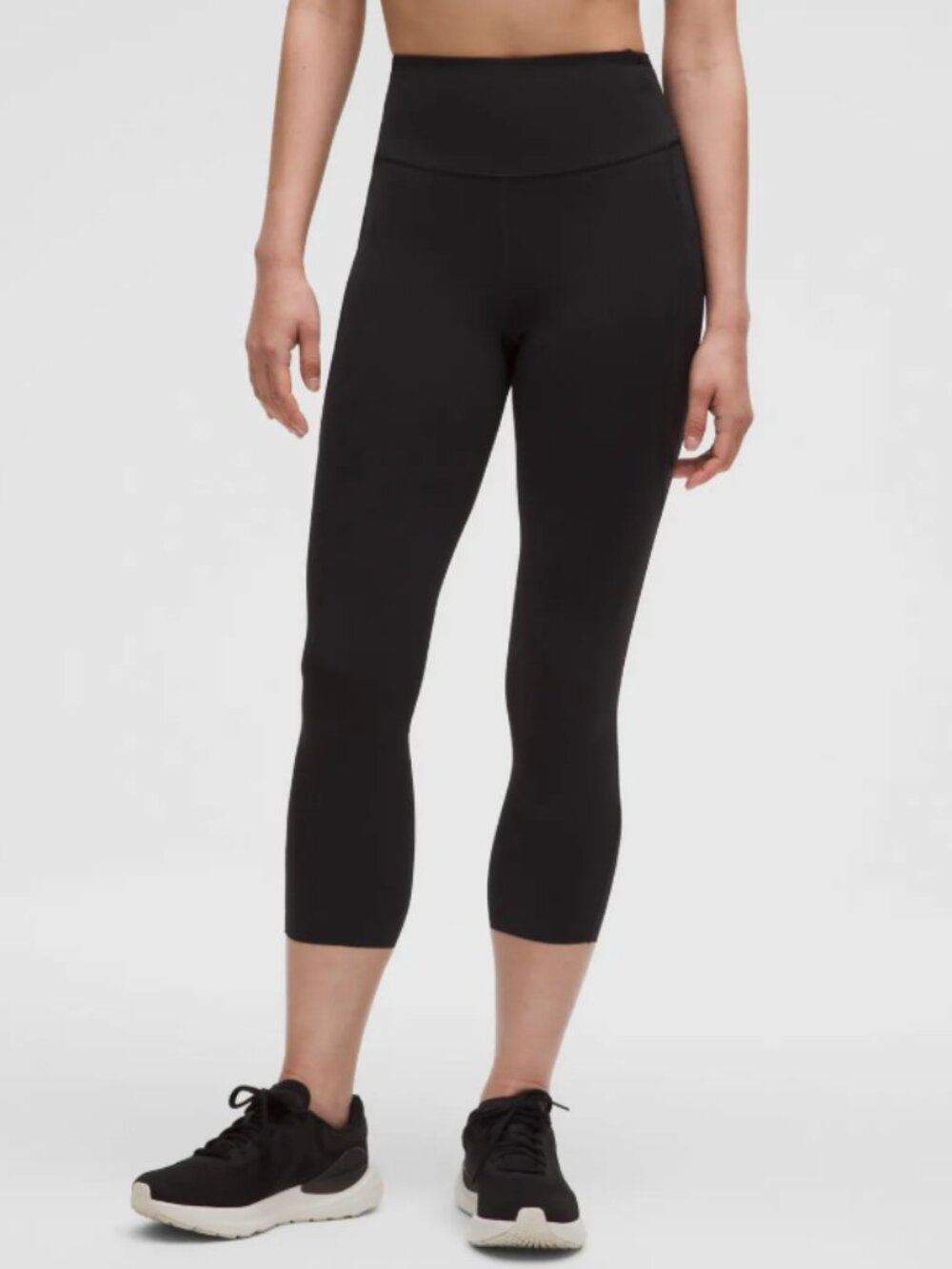 Lululemon Cropped Leggings Black High Rise Athleisure